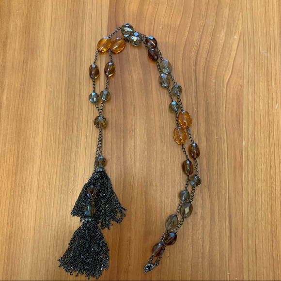 Crystal and Dangle Chain Necklace J.Jill - Picture 7 of 8